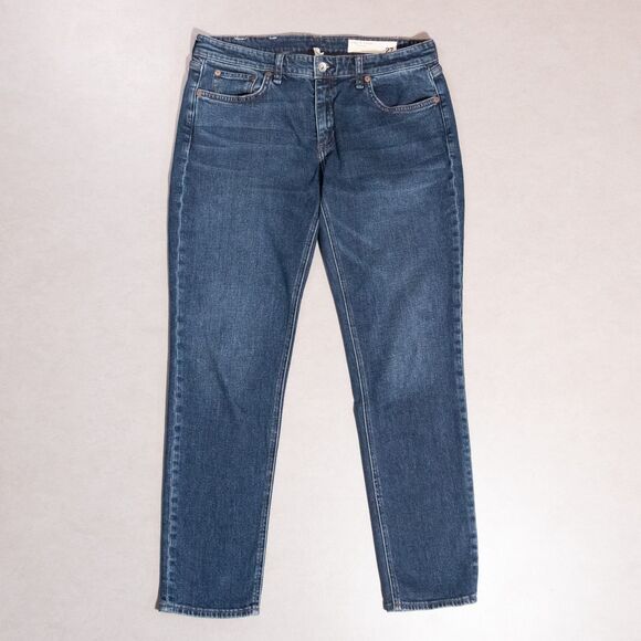 Rag & Bone Dre Low Rise Slim Boyfriend Chelsea Blue Stretch Denim Jeans 27x30 - Picture 1 of 8